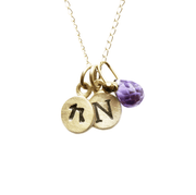Emily Rosenfeld Necklaces 14k Gold Personalized Tiny Dot Necklace with Gemstones by Emily Rosenfeld