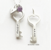 Emily Rosenfeld Necklaces Love Is The Key Ahava Necklace Personalized with English Initials