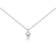 Alef Bet Necklaces Rose Gold Adorable and Tiny Hamsa Pendant - Rose Gold, Gold or Sterling Silver