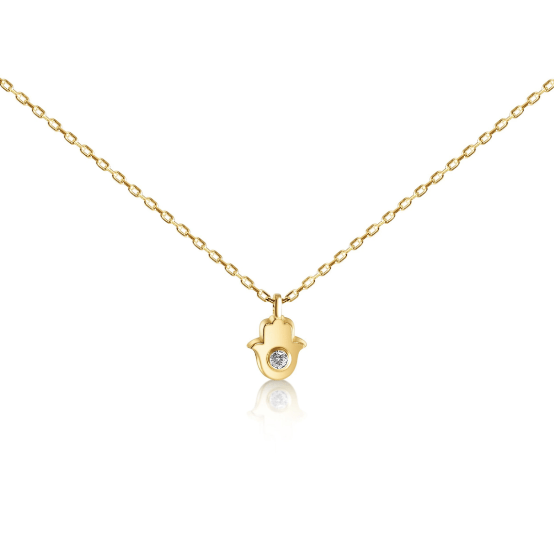 Alef Bet Necklaces Rose Gold Adorable and Tiny Hamsa Pendant - Rose Gold, Gold or Sterling Silver