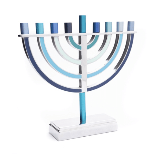 Large Classic Menorah by Yair Emanuel - Blue