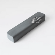 Yahalomis Mezuzahs Grey Small Ceramic Mezuzah Case with Silver by Yahalomis - (Choice of Color)