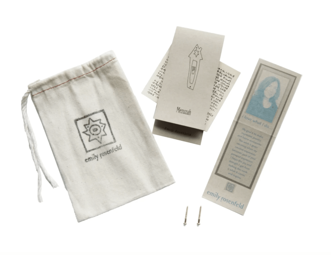 Emily Rosenfeld Mezuzahs Brass Home Sweet Home Mezuzah by Emily Rosenfeld