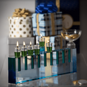 Apeloig Collection Menorahs Acrylic Oil Menorah - (Choice of Colors)