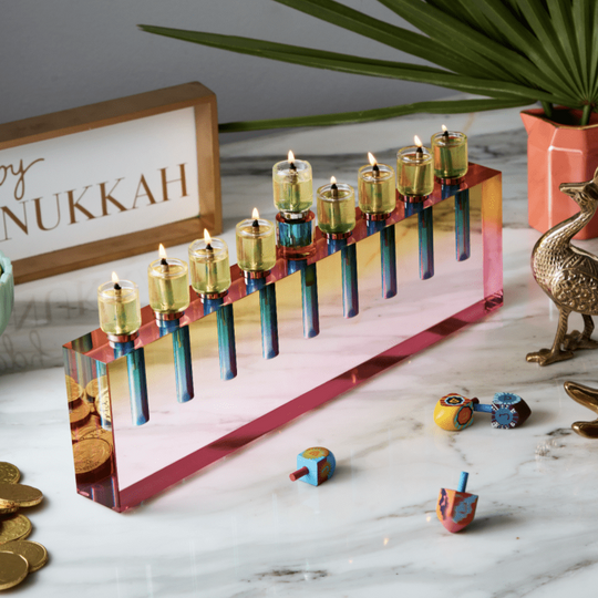 Acrylic Oil Menorah - (Choice of Colors)