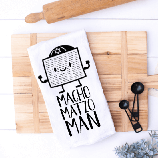 Kitchen Conversation Tea Towels Macho Matzo Man Tea Towel