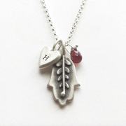 Emily Rosenfeld Necklaces Botanical Hamsa Combination Necklace by Emily Rosenfeld in Hebrew