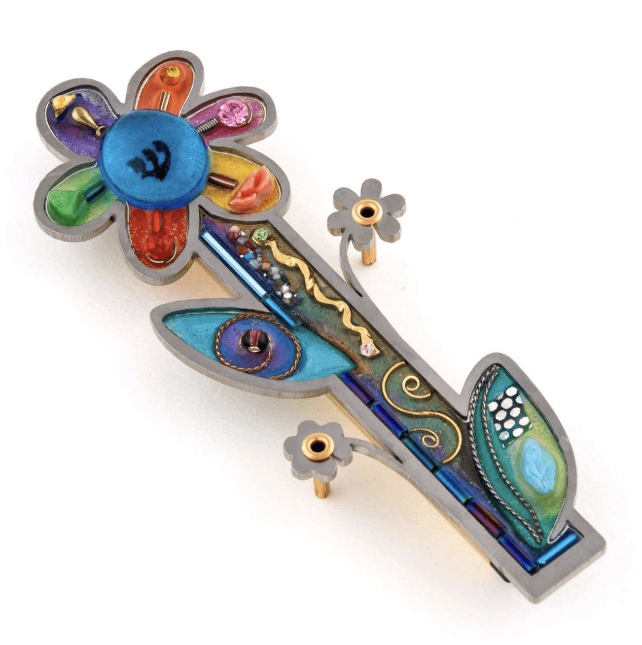 Seeka Mezuzahs Seeka Blooming Rainbow Flower Mezuzah