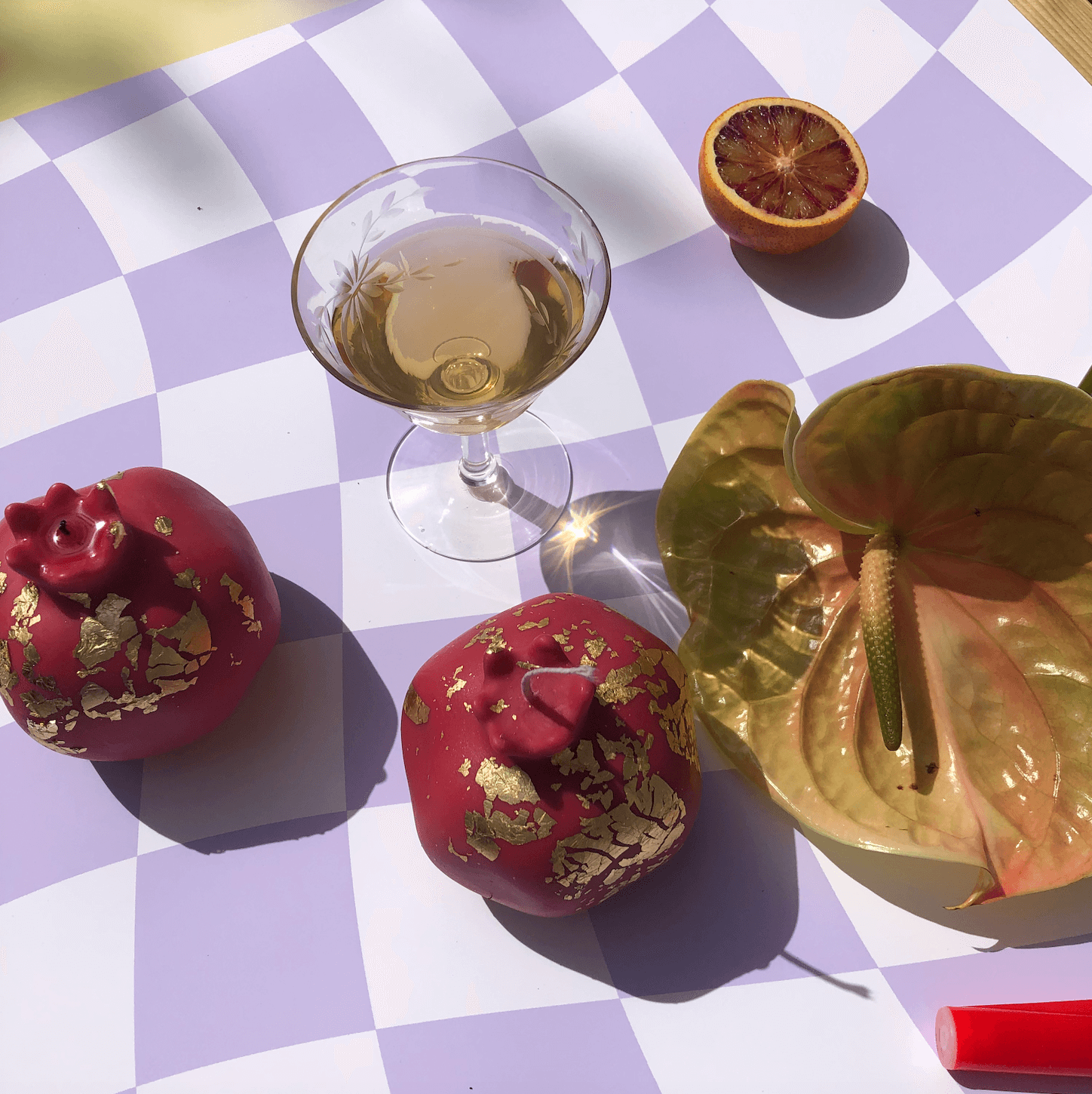 Esh Candles Pomegranate Gold Leaf Candle