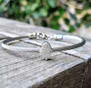 Alef Bet Bracelets Silver Hamsa Diamond Bracelet - Yellow Gold, Rose Gold, Silver or Black