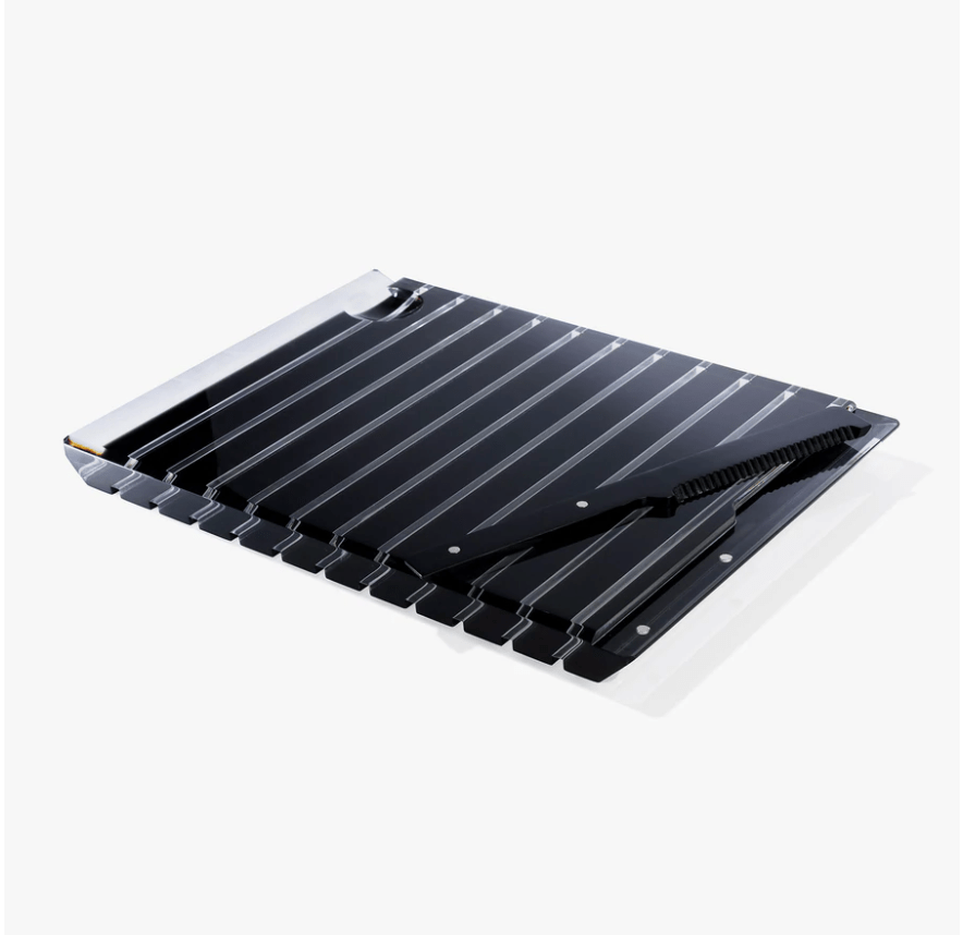 Apeloig Collection Challah Boards Striped Acrylic Challah Board + Knife -  Choice of Colors
