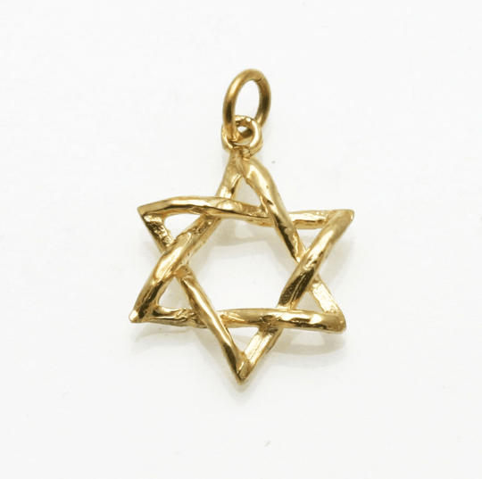 Curvy Star of David Pendant - 14k Yellow or White Gold