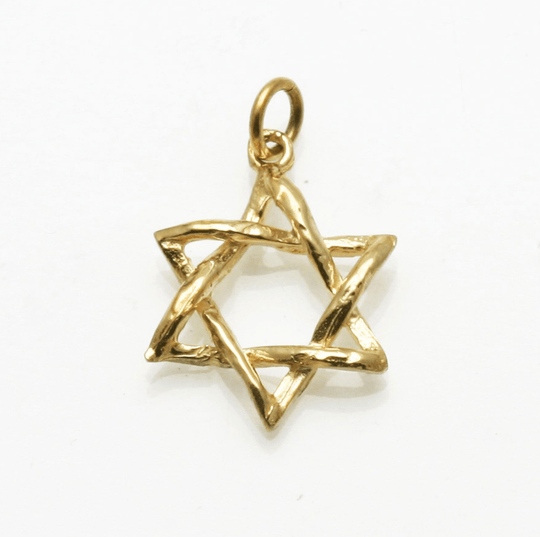 Curvy Star of David Pendant - 14k Yellow or White Gold