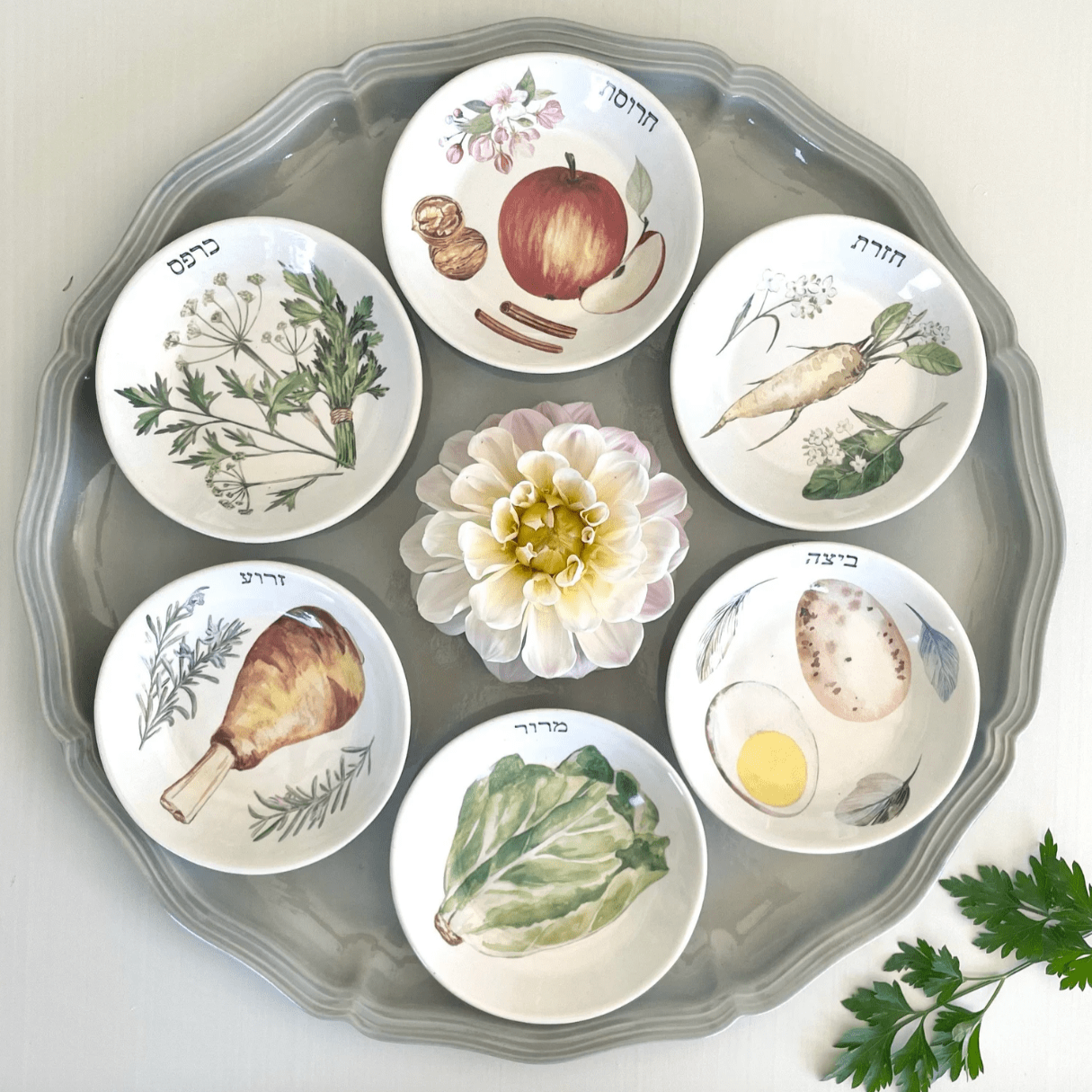 kate spade new york Seder Plates Handmade Ceramic Illustrated Seder Plate by Nina Keramik