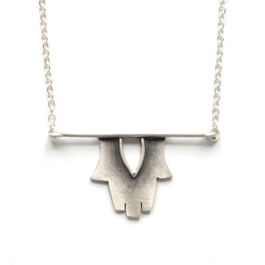 Hamsa Horizon Sterling Silver Necklace by Emily Rosenfeld