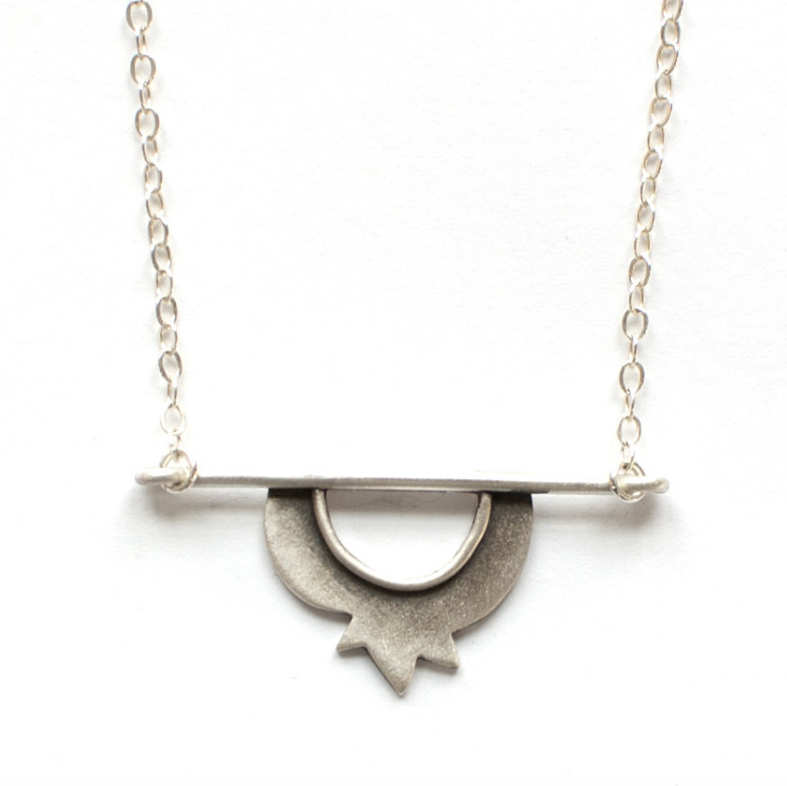 Emily Rosenfeld Necklaces Silver Pomegranate Horizon Necklace by Emily Rosenfeld