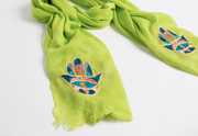 Bunai Scarves Lime Hamsa Cashmere Scarf - Lime Green