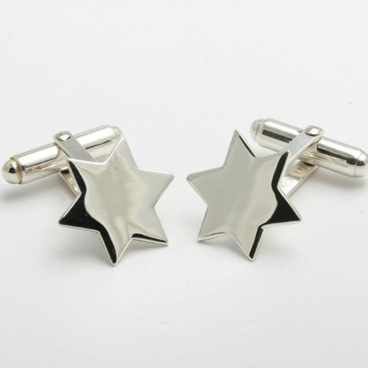 Bareket Jewelry Cufflinks Sterling Silver Sterling Silver Star of David Cufflinks