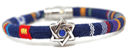 My Tribe by Sea Ranch Jewelry Bracelets 7" / Navy Swarovski Star of David Woven Cotton Bracelet - Choice of Color