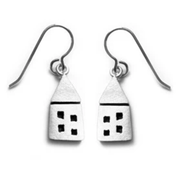 Emily Rosenfeld Earrings House / Silver Sterling Silver Whimsical Earrings - (Choose Your Design) by Emily Rosenfeld