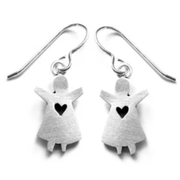 Emily Rosenfeld Earrings Girl / Silver Sterling Silver Whimsical Earrings - (Choose Your Design) by Emily Rosenfeld