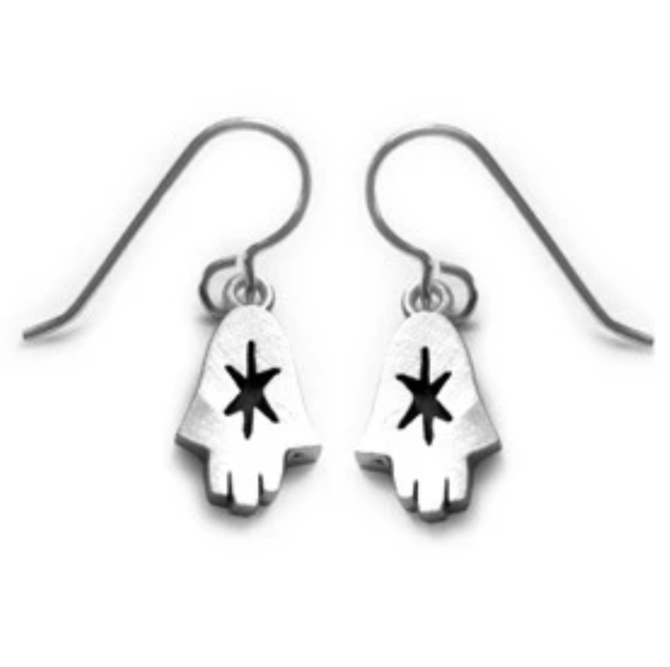 Emily Rosenfeld Earrings Hamsa / Silver Sterling Silver Whimsical Earrings - (Choose Your Design) by Emily Rosenfeld