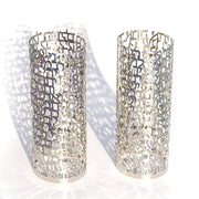 Hoshen Designs Candlesticks Shabbat Blessing Candleholders - White Gold