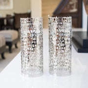 Hoshen Designs Candlesticks Shabbat Blessing Candleholders - White Gold