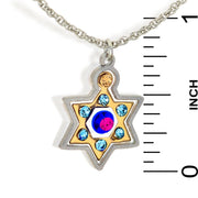 Seeka Necklaces Steel Seeka Colorful Star of David with Crystals
