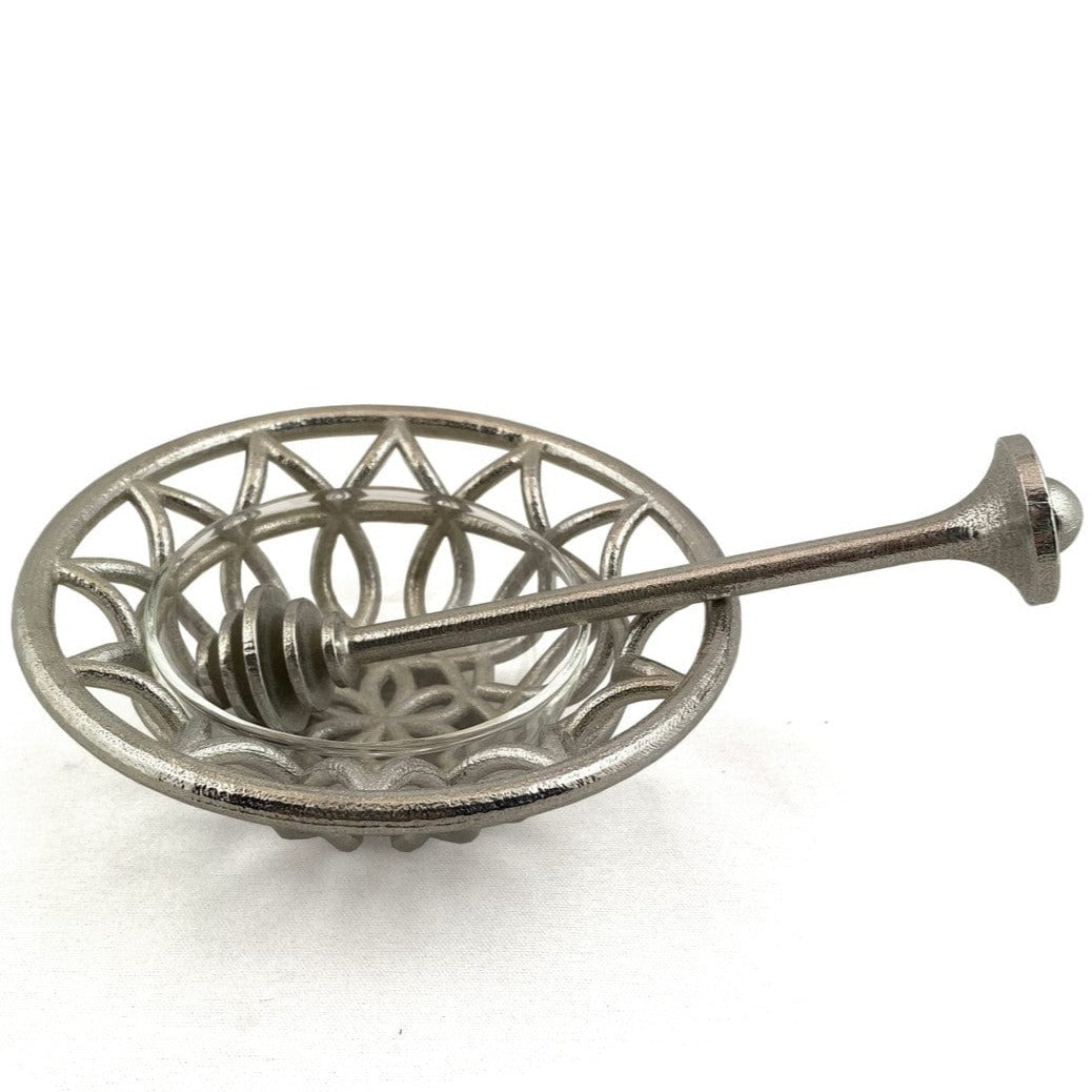 Joy Stember Honey Dishes Metal Swooped Dipper Rachel Honey Dish by Joy Stember - Gray