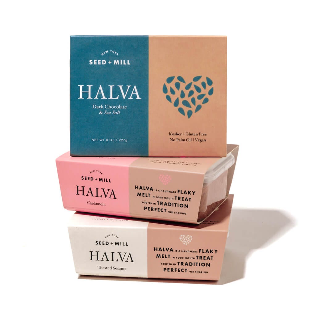 Seed + Mill Food Seed + Mill Traditional Halva Trio - Sea Salt Dark Chocolate, Cardamom and Toasted Sesame