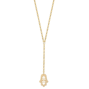 Miriam Merenfeld Jewelry Necklaces Gold Vermeil Joyce Hamsa With Evil Eye Lariat Necklace