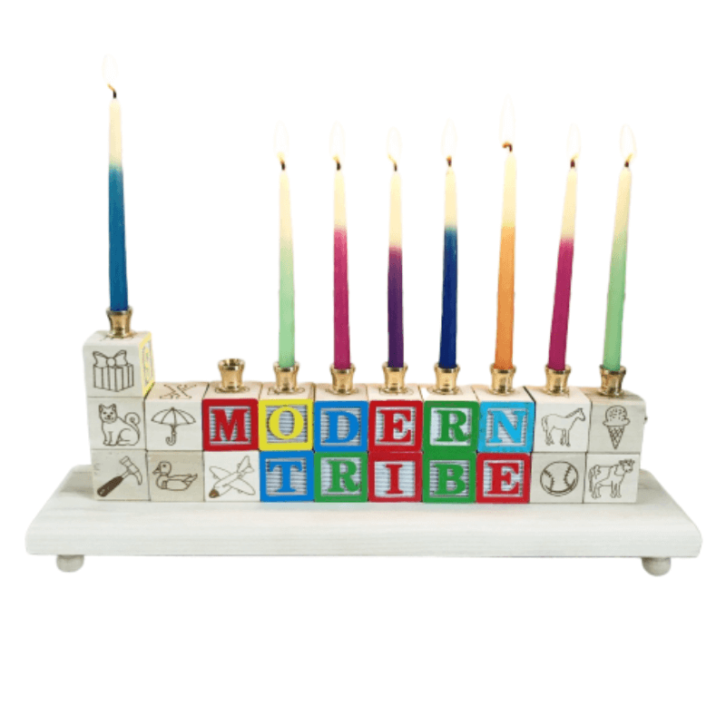 Naturally Wood Creations Menorahs Wooden Block Name Menorah