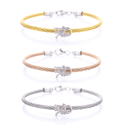 Alef Bet Bracelets Mazel Diamond Bracelet - Yellow Gold, Rose Gold or Silver