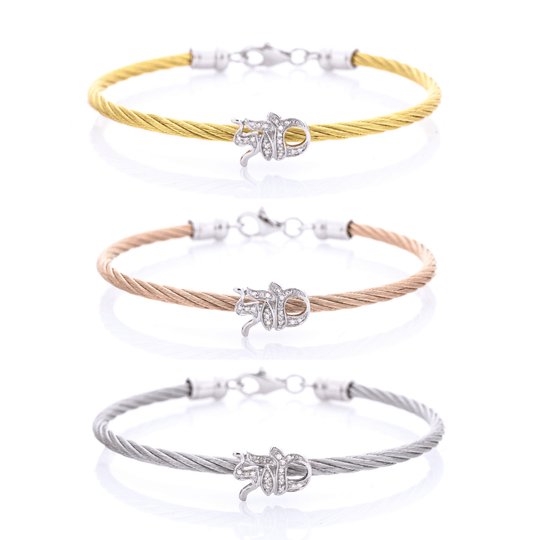 Mazel Diamond Bracelet - Yellow Gold, Rose Gold or Silver