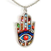 Seeka Necklaces Multi Seeka Handpainted Colorful Hamsa Necklace