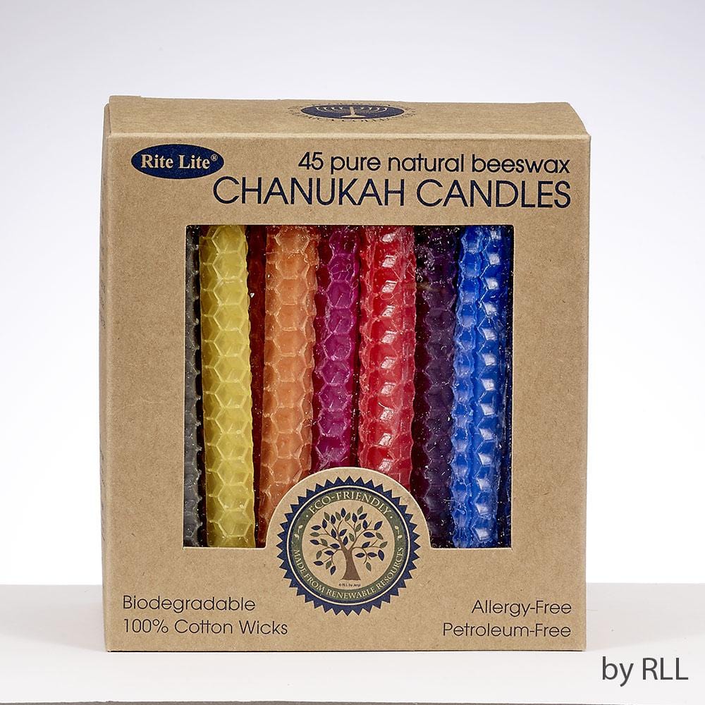 Rite Lite Hanukkah Candles Multicolored Beeswax Hanukkah Candles