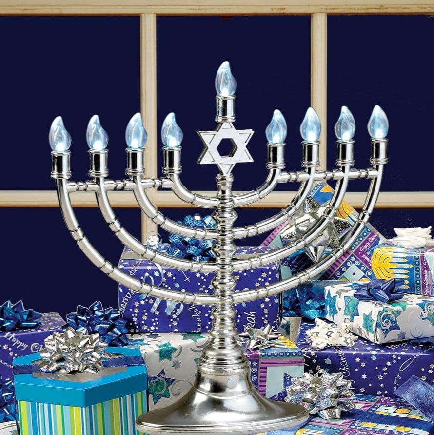 Rite Lite Menorahs Silvertone Electric LED Menorah