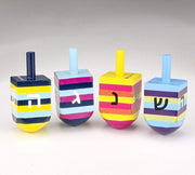 Rite Lite Dreidels Striped Multicolor Hand Painted Dreidels by Rita Light