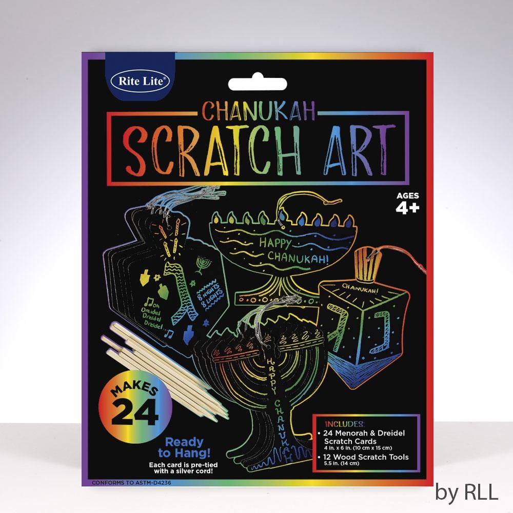 Rite Lite Dreidels Chanukah Scratch Art by Rita Light