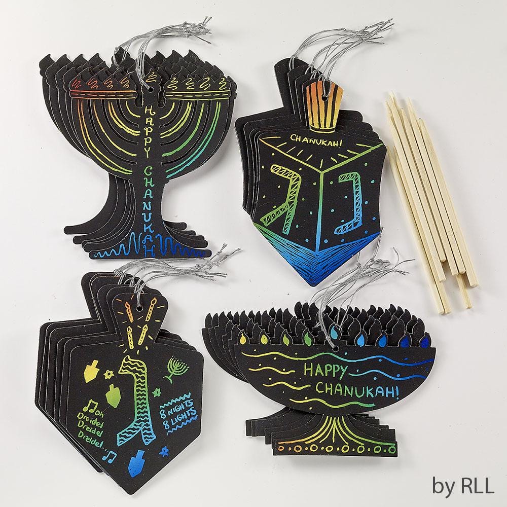 Rite Lite Dreidels Chanukah Scratch Art by Rita Light