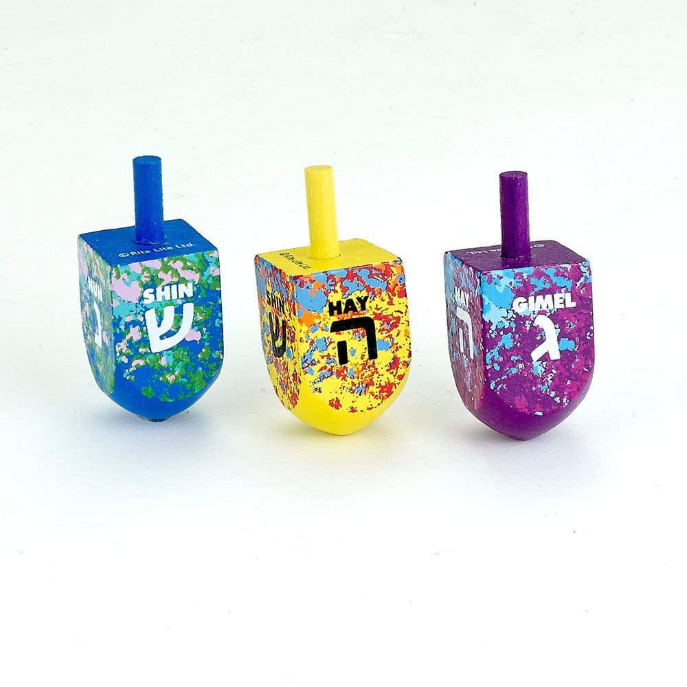 Rite Lite Dreidels Large Splash Wooden Dreidels