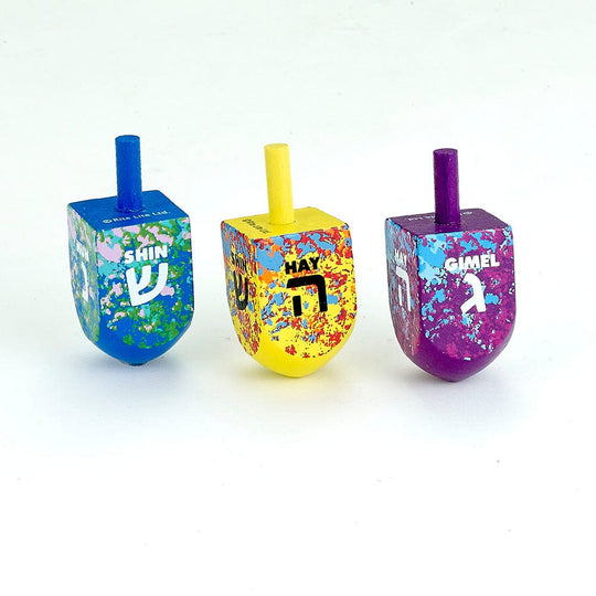 Large Splash Wooden Dreidels
