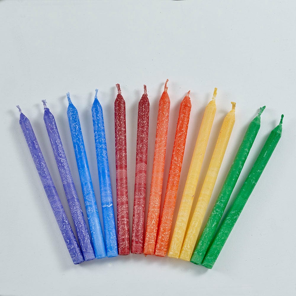 Premium Frosted Multicolor Hanukkah Candles