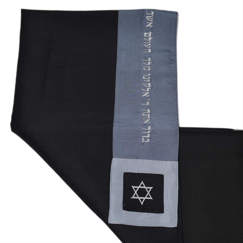 Zion Tallis Tallis Black and Gray Israsilk Talis 3 Piece Set