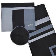 Zion Tallis Tallis Black and Gray Israsilk Talis 3 Piece Set