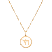 Auburn Jewelry Necklaces White Gold-Plated Chai Pendant Necklace - Black, White or Navy