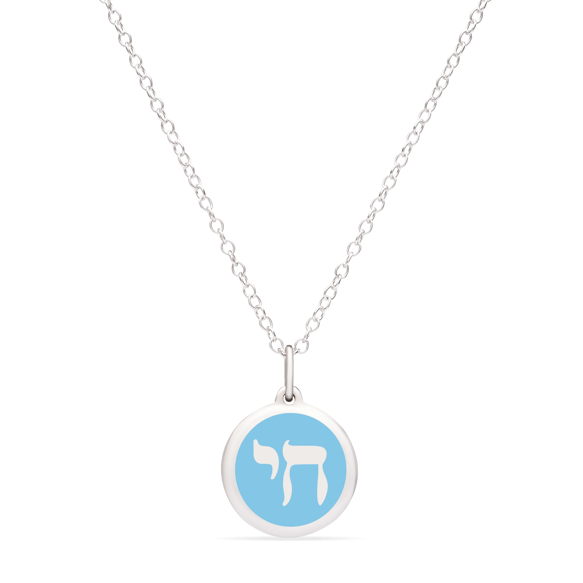 Auburn Jewelry Necklaces Light Blue Sterling Chai Pendant Necklace - Navy or Light Blue