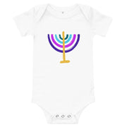ModernTribe White / 3-6m Colorful Menorah Baby Onesie