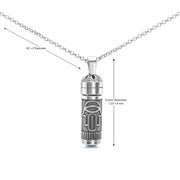 Alef Bet Necklaces Silver Silver Hamsa Turquoise Mezuzah Necklace